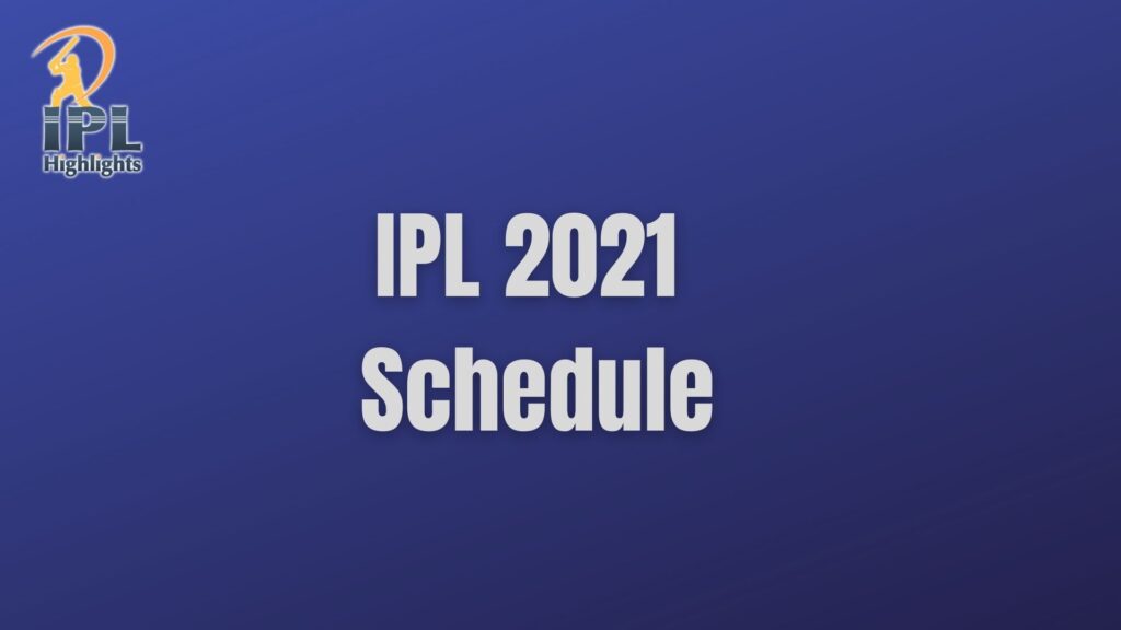 ipl2021 schedule